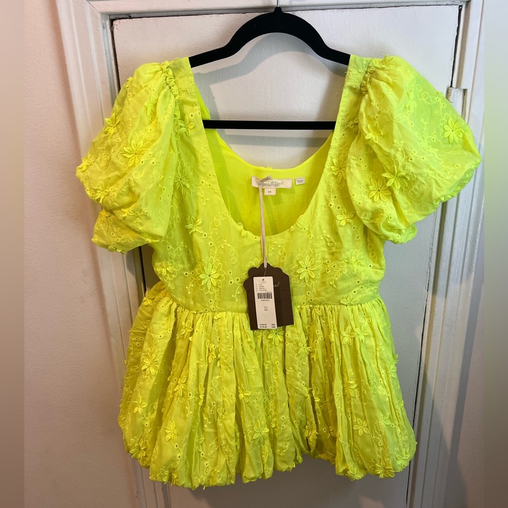 Forever That Girl Eyelet Babydoll Top NWT XS Anthropologie - Picture 2 of 4